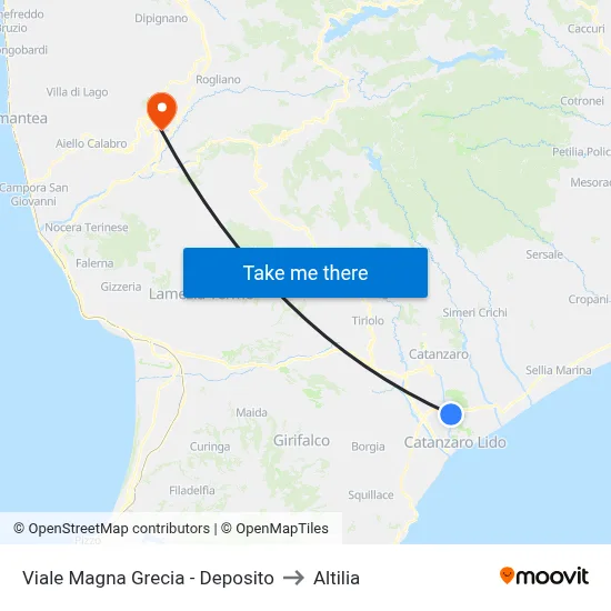 Magna Grecia Avenue - Depot to Altilia map