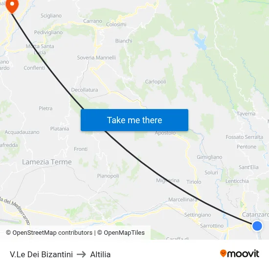 Viale dei Bizantini to Altilia map