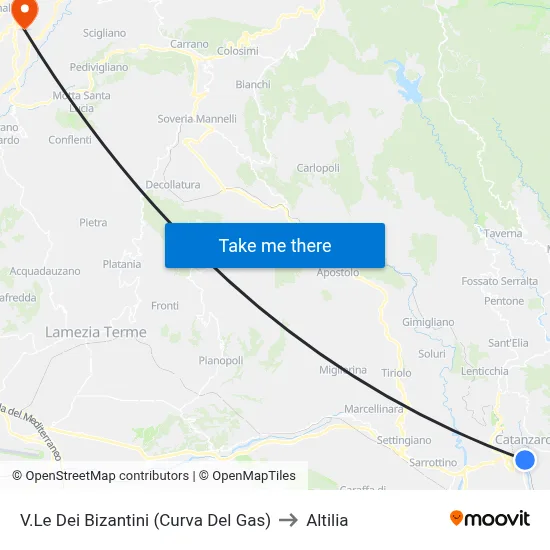 Byzantine Avenue (Gas Curve) to Altilia map