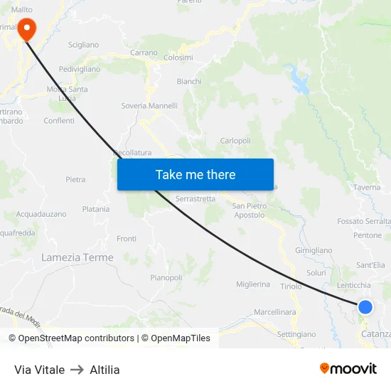 Vitale Street to Altilia map