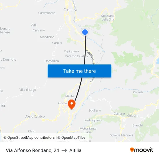 Alfonso Rendano Street, 24 to Altilia map