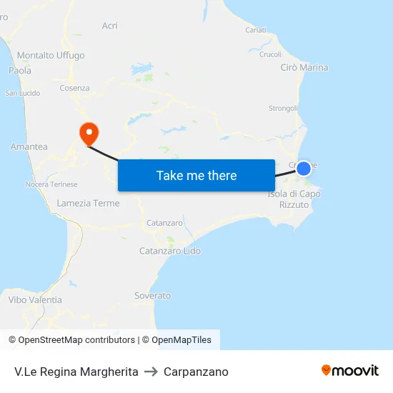 Regina Margherita Avenue to Carpanzano map
