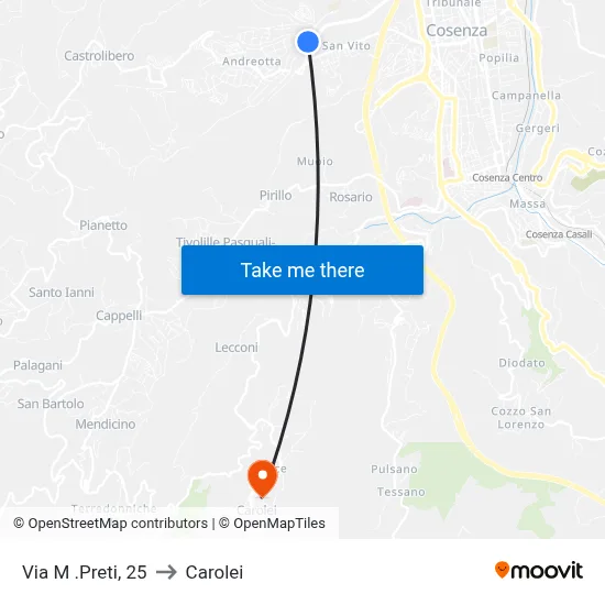 M. Preti Street, 25 to Carolei map