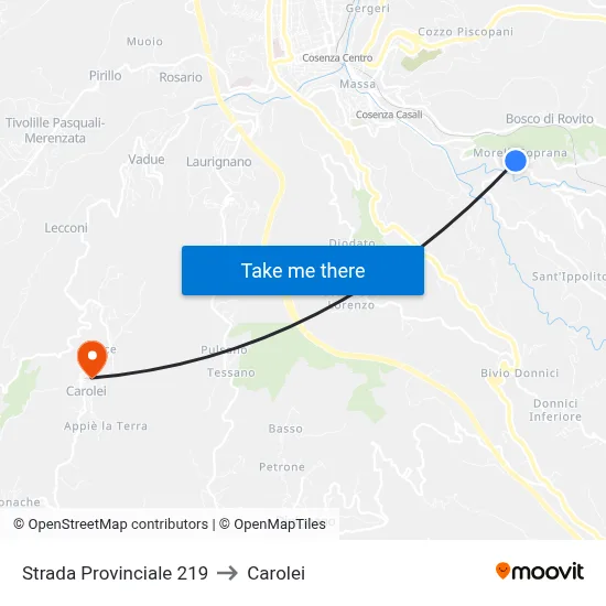 Provincial Road 219 to Carolei map