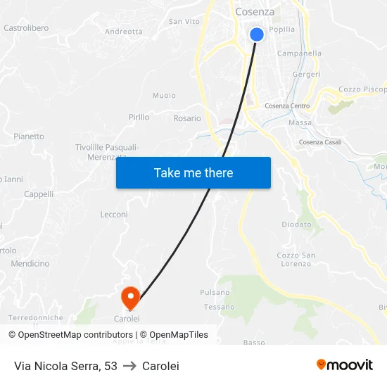 Nicola Serra Street, 53 to Carolei map