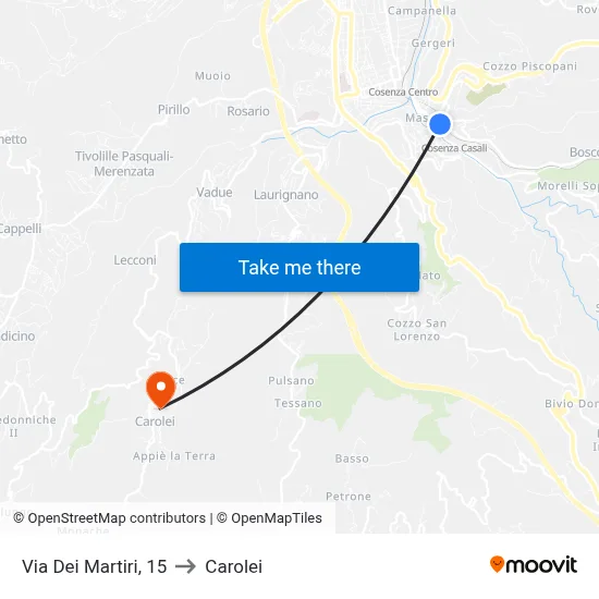 Martyrs Street, 15 to Carolei map