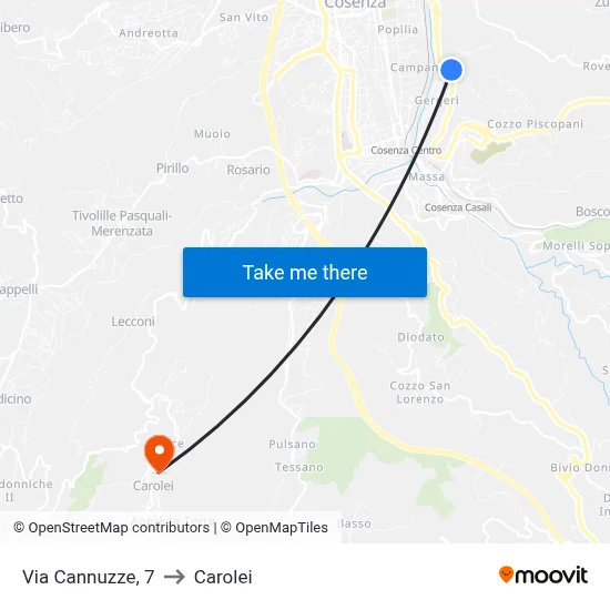 Via Cannuzze, 7 to Carolei map