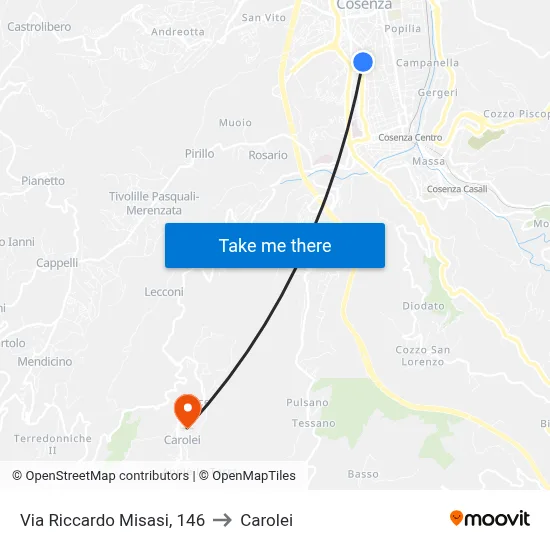 Riccardo Misasi Street, 146 to Carolei map