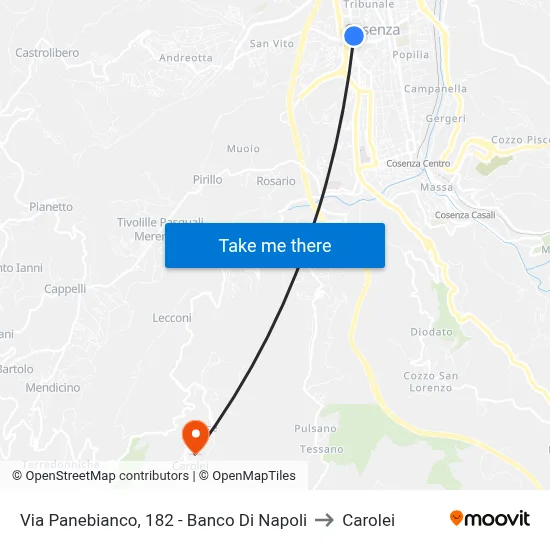 Panebianco Street, 182 - Bank of Naples to Carolei map
