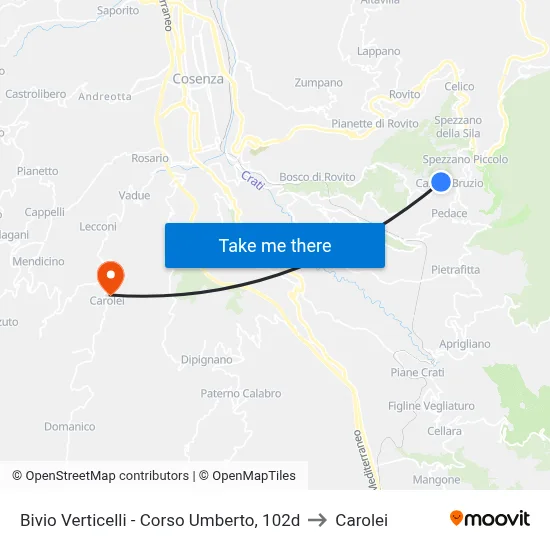 Verticelli Junction - Umberto Avenue, 102d to Carolei map