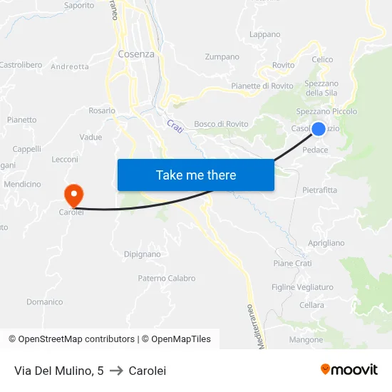 Mill Street, 5 to Carolei map