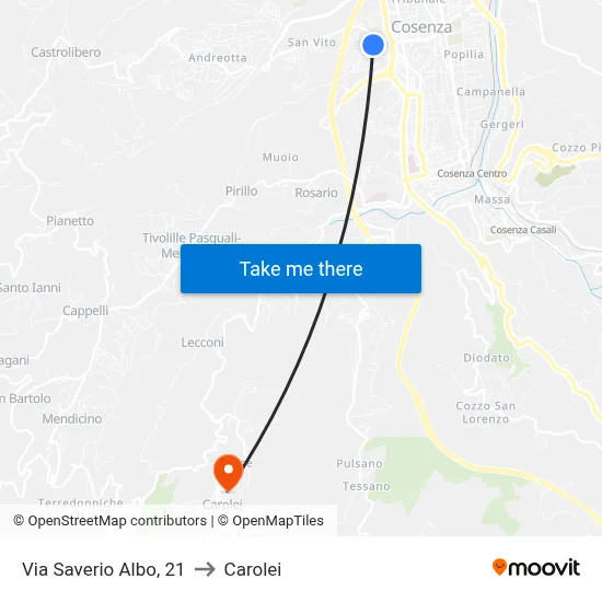 Saverio Albo Street, 21 to Carolei map