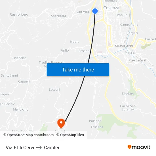 Cervi Brothers Street to Carolei map