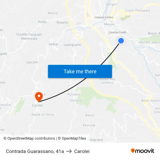 Guarassano District, 41a to Carolei map