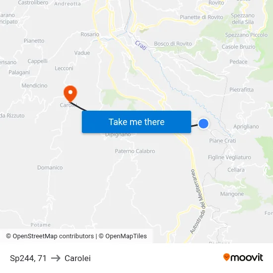 Provincial Road 244, 71 to Carolei map