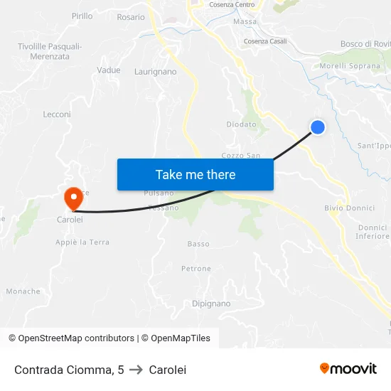 Ciomma District, 5 to Carolei map