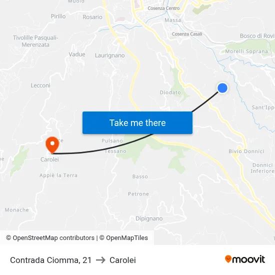 Ciomma District, 21 to Carolei map