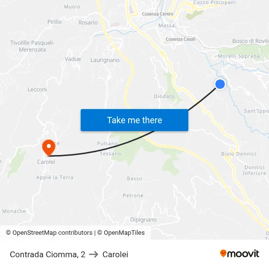 Ciomma District, 2 to Carolei map