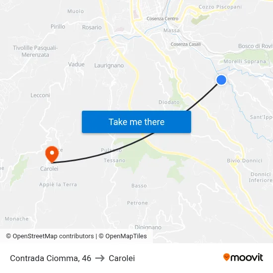 Ciomma District, 46 to Carolei map