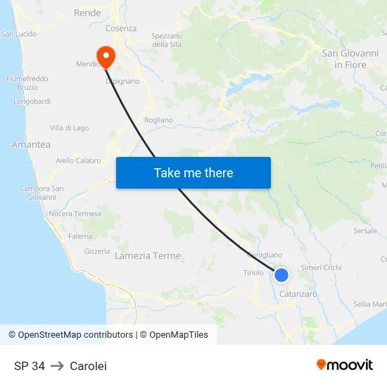 SP 34 to Carolei map