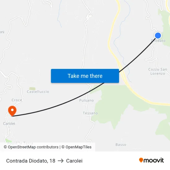 Contrada Diodato, 18 to Carolei map