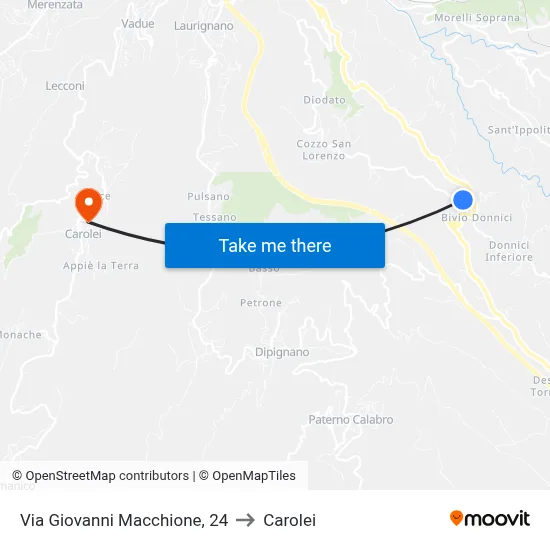 Giovanni Macchione Street, 24 to Carolei map