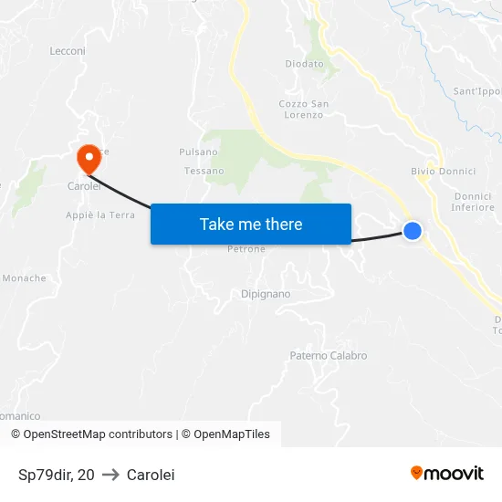 Sp79dir, 20 to Carolei map