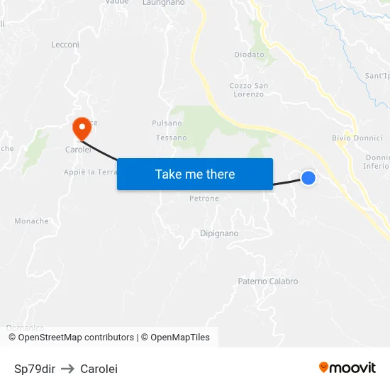 Provincial Road 79dir to Carolei map