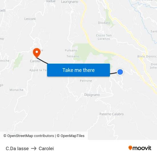 District Iasse to Carolei map