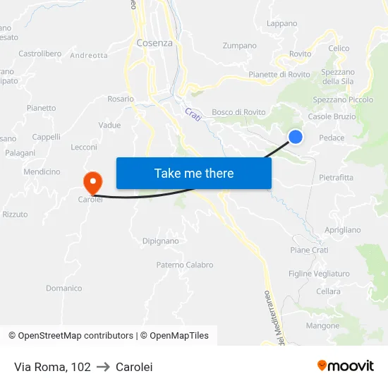 Roma Street, 102 to Carolei map