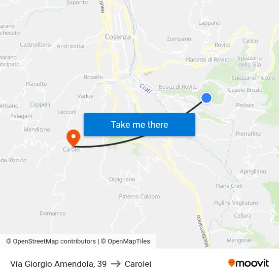 Giorgio Amendola Street, 39 to Carolei map