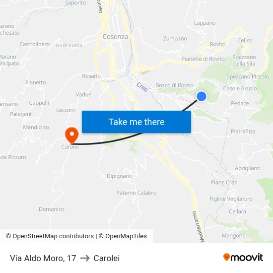 Aldo Moro Street, 17 to Carolei map