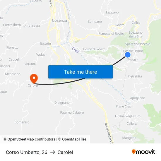 Umberto Course, 26 to Carolei map