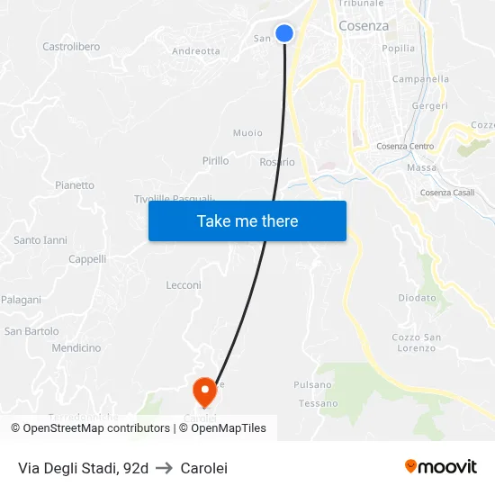 Stadium Street, 92d to Carolei map