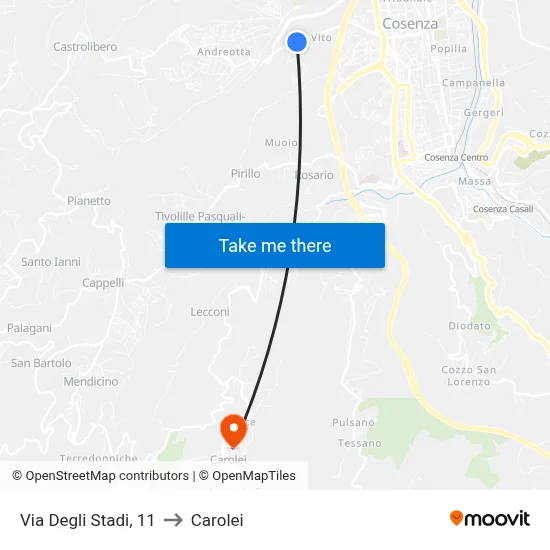 Stadium Street, 11 to Carolei map