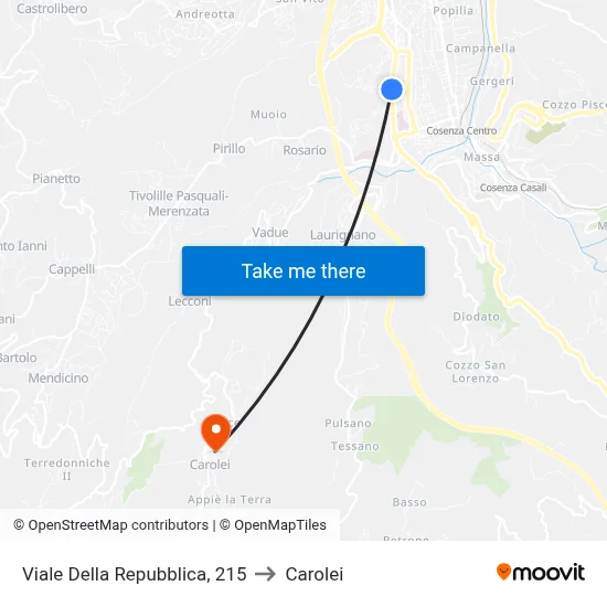 Republic Avenue, 215 to Carolei map