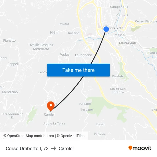 Umberto I Avenue, 73 to Carolei map