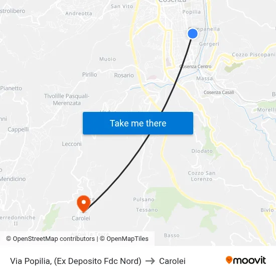 Popilia Street (Ex FDC North Depot) to Carolei map