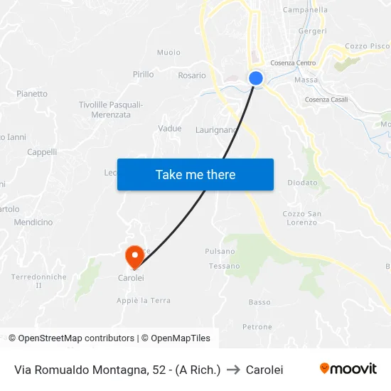 Romualdo Montagna Street, 52 - (On Request) to Carolei map