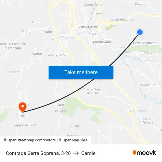 Serra Soprana District, 3-28 to Carolei map