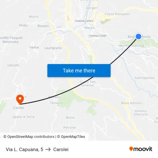 Via L. Capuana, 5 to Carolei map