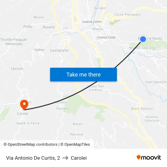Antonio De Curtis Street, 2 to Carolei map