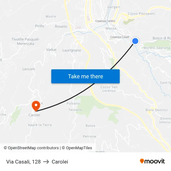 Casali Street, 128 to Carolei map