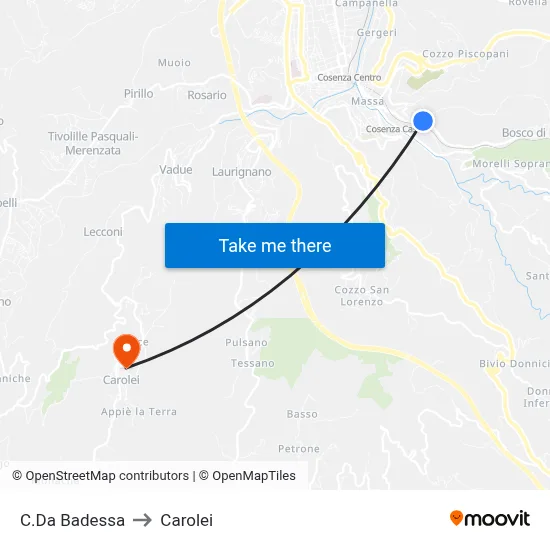 Badessa District to Carolei map