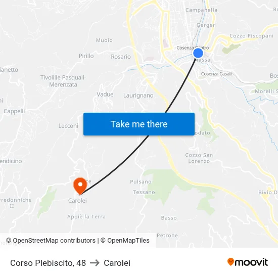 Corso Plebiscito, 48 to Carolei map