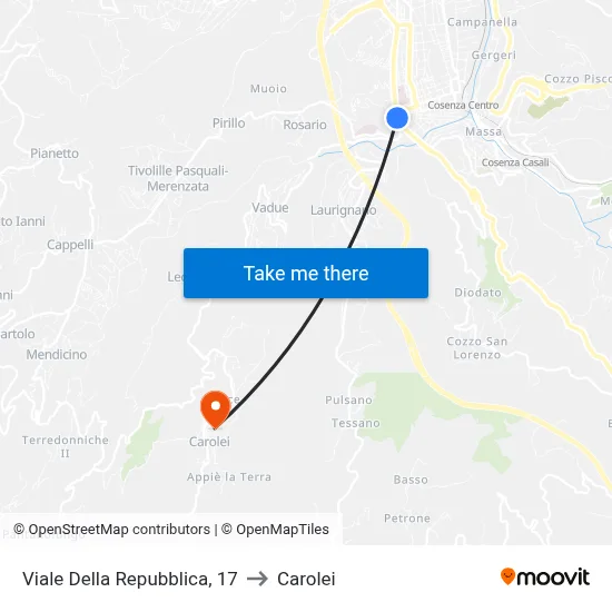 Republic Avenue, 17 to Carolei map