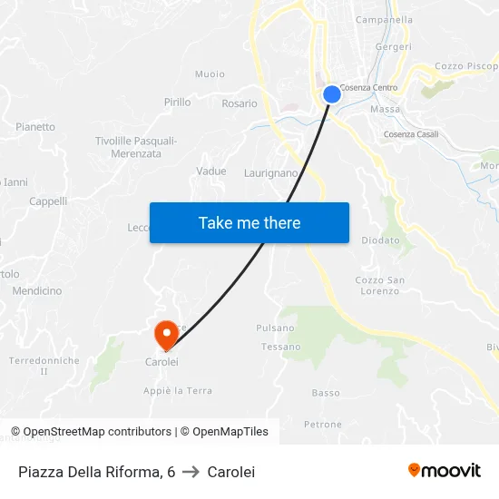 Reform Square, 6 to Carolei map