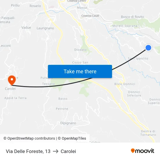 Forest Street, 13 to Carolei map