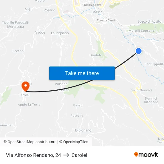 Alfonso Rendano Street, 24 to Carolei map