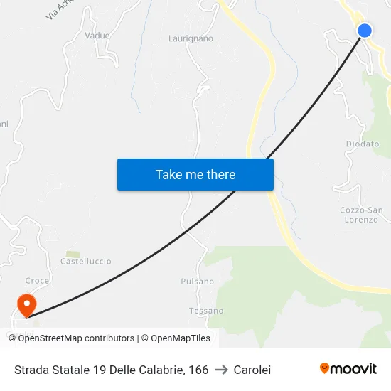 State Road 19 of Calabria, 166 to Carolei map